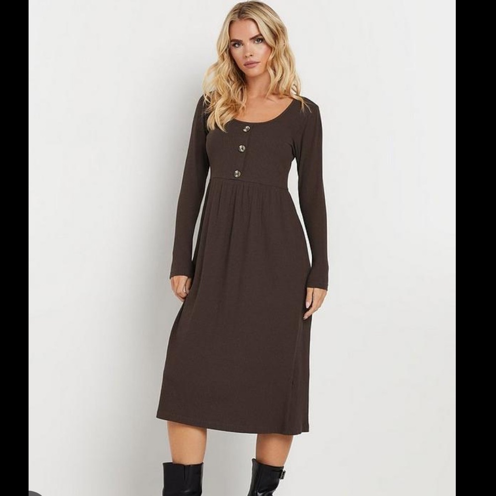 Oui Moments Long Sleeve Black Midi Sweater Dress Whimsigoth Lagenlook
